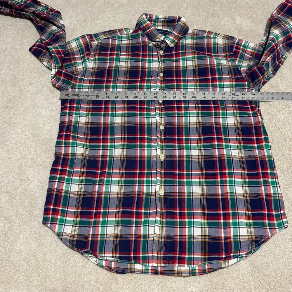 Ralph Lauren Button Down Kids L(16/18) N/A Multi-Color Plaid Long Sleeve Pony